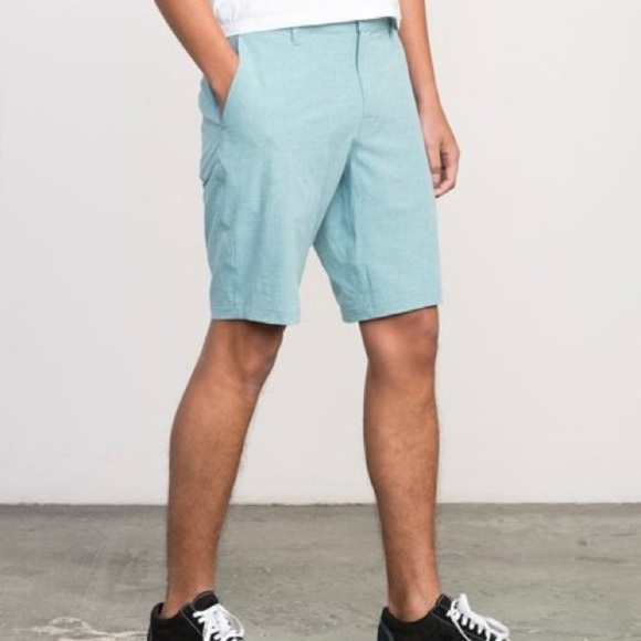 RVCA Hybrid NWT Boardshorts Dual Purpose Trunks Mens Size 30 Seafoam Green - Picture 13 of 13